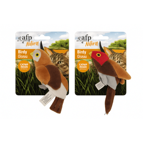 Juguete en forma de pajaro con catnip