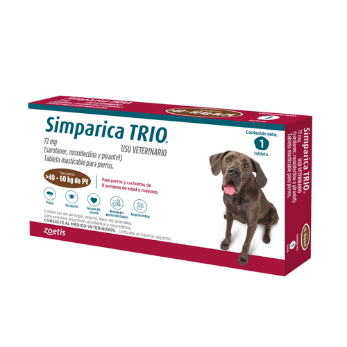 Simparica trio peso 40 kg a 60 kg