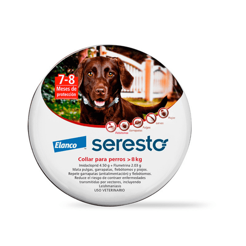 Collar seresto antipulgas desde 8 KG