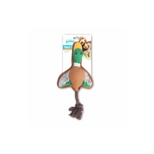 Peluche de pato con soga